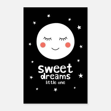 Baby Shower Sleepy Moon - Sweet Dreams Little One - Poster