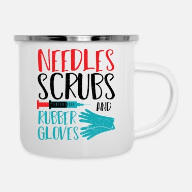 Inspiration Needles Scrubs And Rubber Gloves - Doctor - Enamel Mug