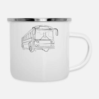 Bus Driver Public Transport One Line Drawing Enamel Mug Spreadshirt