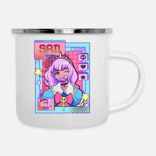 Pastel Goth Video Game Anime Aesthetic Girl Enamel Mug