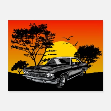 Vintage Car Vintage Car, Sunset - Poster