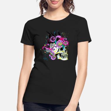 Floral Ornamented Skull Womens T-Shirt 