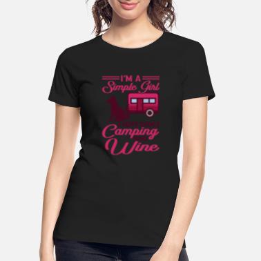 Caravan Funny Camping WINE AND DOG Caravan Gift Camper - Women’s Organic T-Shirt