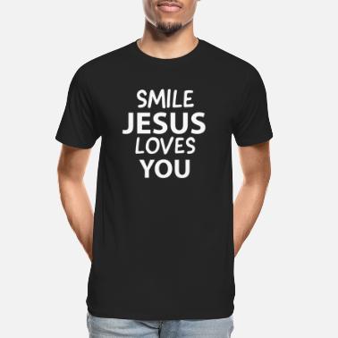 Smile Jesus Loves You - Men’s Organic T-Shirt