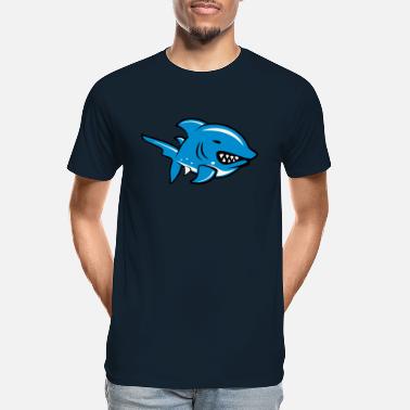Angry Blue Shark Teething Mens T-Shirt 