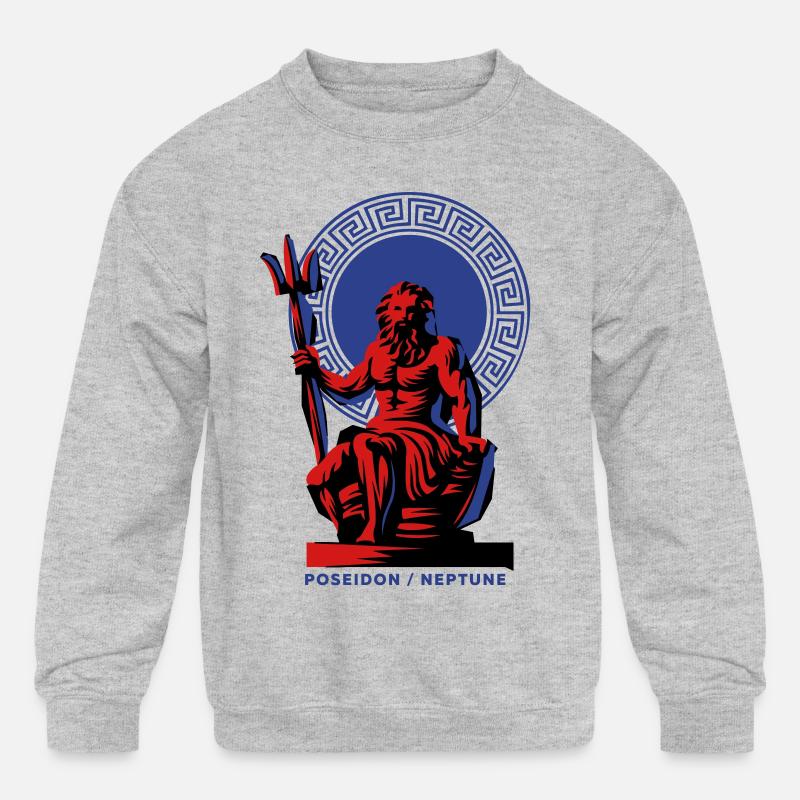 Greek Mythology Poseidon Kids Crewneck Sweatshirt Spreadshirt
