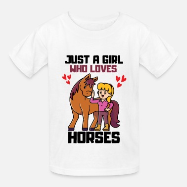 Cowboy Just a Girl Who Loves Horses Gift for Horse Lover - Hanes Youth T-Shirt