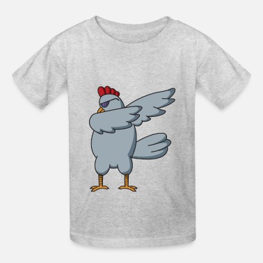 Kids T-Shirt Tops Black Retro Art Chicken Unisex Youths Short Sleeve T-Shirt 