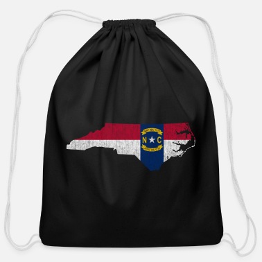 Carolina North Carolina Flag Vintage Distressed - Cotton Drawstring Bag