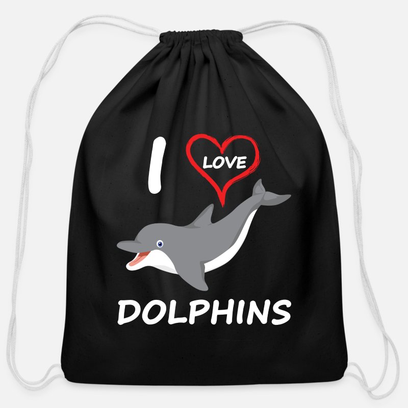 Drawstring Backpack Dolphin Ocean Rucksack 