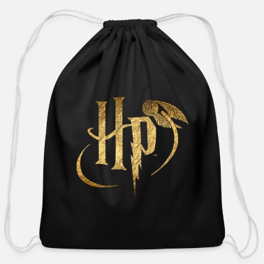 Harry Potter Logo Gold - Cotton Drawstring Bag