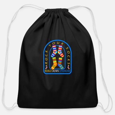 Sock World Down Syndrome Day Shirt, Rock Your Socks - Cotton Drawstring Bag