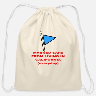 Vote Marked Safe From Living In California © - Cotton Drawstring Bag