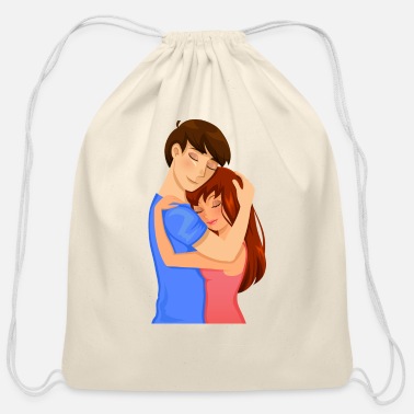 Lovers Embracing Drawstring Bag