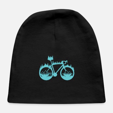 Cycling Forest silhouette gift bike cyclist sport - Baby Cap