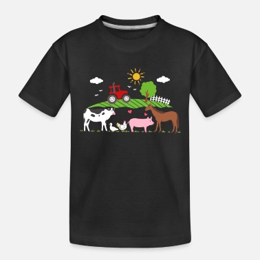 Animals Farm Tractor Farm Animals - Toddler Organic T-Shirt