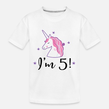 Gift for 5 Year Old Girl Unicorn 5th Birthday Infant Girls' Fitted T-Shirt Bday 