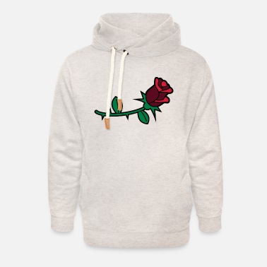 Flowers and Herbs: Rose - Unisex Shawl Collar Hoodie