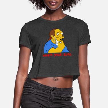 Qmad Womens The Simpsons Lisa Crop Top Tee Active Short Style Design Daily Relaxed Comfortable T-Shirts 