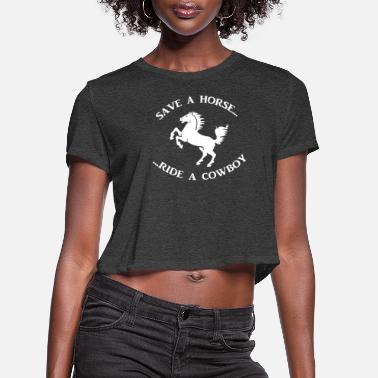 T-shirt Save a horse Ride a Cowboy Femme Marron
