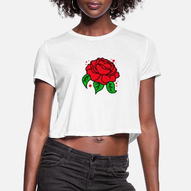 FOOTBALL COUNTRY 3D Flower Red Rose Print Women T Shirt Fashion O-Neck Short Sleeve Crop Tops TEXAS 