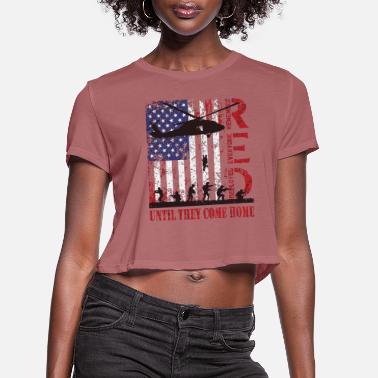 S-3X RED Fridays Star and Stripes Remember Everyone Deployed Red Ladies T-Shirt 