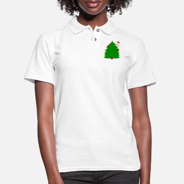 Personalised MERRY CHRISTMAS Embroidered XMAS Tree Logo Trendy Mens Polo Shirt