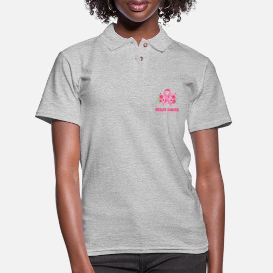 Womens Tops Polo Shirts Breast Cancer Awareness Inspirational Lettering Printed Love Heart Sign Pullover Blouse 