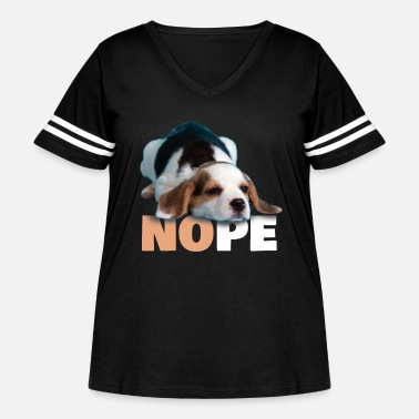 Beagle NOPE BEAGLE - Women&#39;s Curvy Vintage Sports T-Shirt