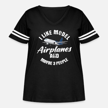 Model Airplane Model Airplane - Women&#39;s Curvy Vintage Sports T-Shirt
