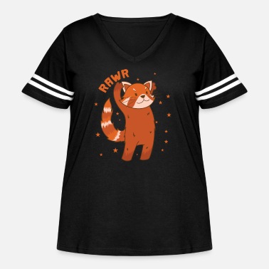 Bamboo Ailuridae roars Bear Cat Bamboo Nepal - Women&#39;s Curvy Vintage Sports T-Shirt