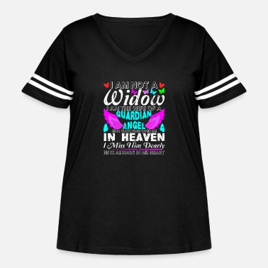 Heaven Widow Wife of A Guardian Angel In Heaven Grieving - Women&#39;s Curvy Vintage Sports T-Shirt