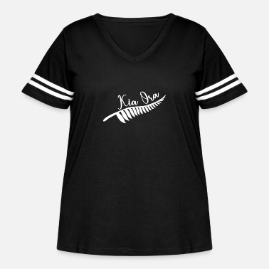 Silver Maori Kia Ora Silver Fern New Zealand Gift Idea - Women&#39;s Curvy Vintage Sports T-Shirt