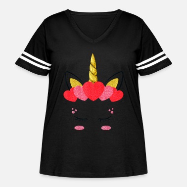 Cute Unicorn Face Valentines Day Hearts T-Shirt for Girls T-Shirt 