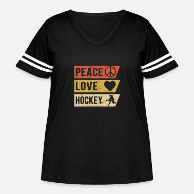 Peace Love Hockey Sand Adult T-Shirt