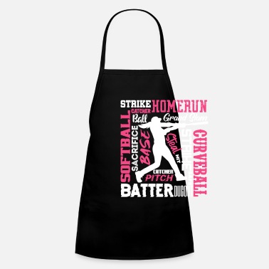 Running Strike Home Run Softball Batter, Softball Girl - Kids&#39; Apron