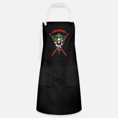 3dRose apr_3318_4 Billiards Balls Pool 22 by 30-Inch Apron with Pockets Black Full 