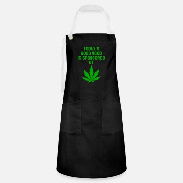 Marijuana Pot Leaf Logo Cooking Apron With Pockets