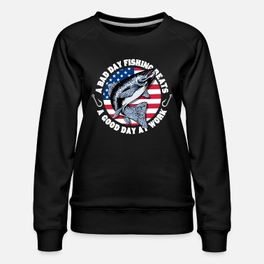 Stars Fishing USA Stars and Stripes Trout - Women&#39;s Premium Slim Fit Sweatshirt