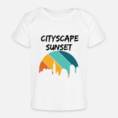 Cityscape Cityscape Sunset , vintage cityscape - Baby Organic T-Shirt