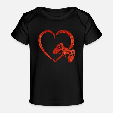 Lover Valentine&#39;s Day Video Game Controller Heart Gamers - Baby Organic T-Shirt