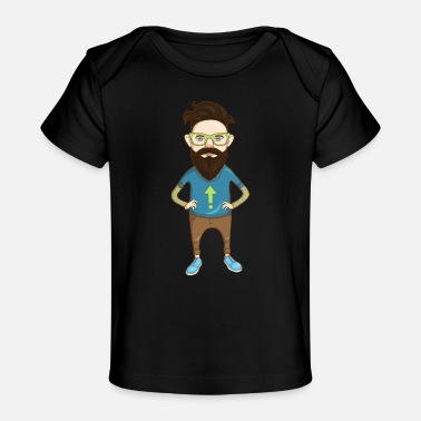 Hipster Hipster Brunette Hipster Guy Hipster Man - Baby Organic T-Shirt