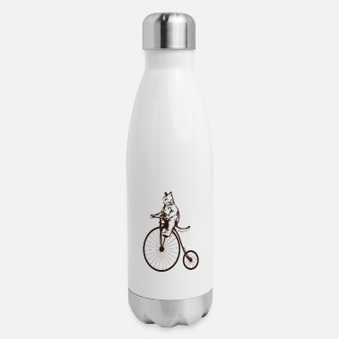 Bike VINTAGE CAT ON BIKE - Insulated Stainless Steel Water Bottle