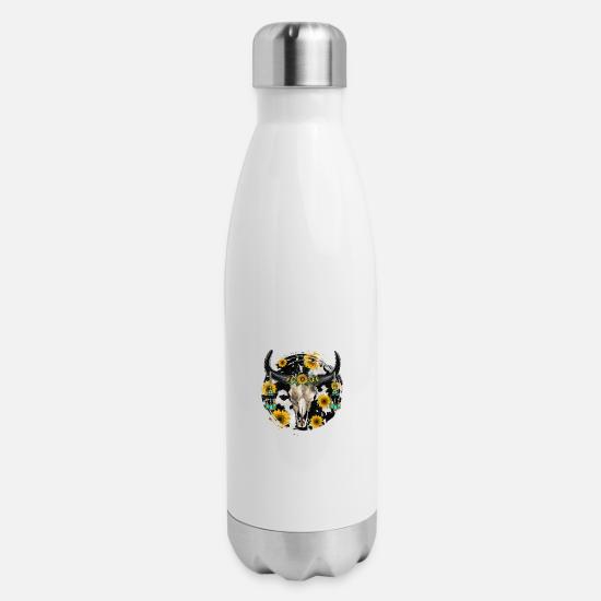 Bull Skull With Sunflower Insulated Stainless Steel Water Bottle