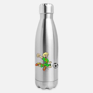 SOCCER BOY ORANGE RIBBON - Insulated Stainless Steel Water Bottle