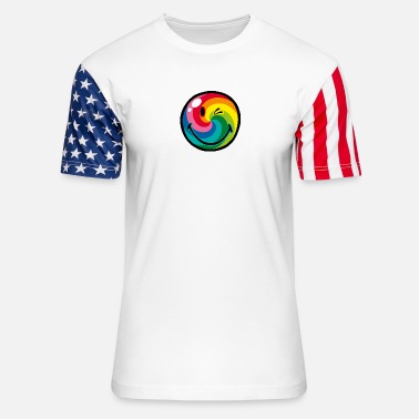 SmileyWorld Rainbow Swirl Smiley - Unisex Stars &amp; Stripes T-Shirt