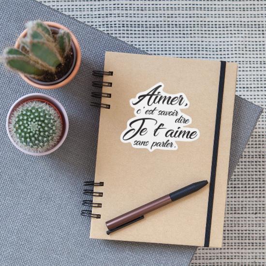 Citation Aimer C Est Savoir Dire Je T Aime Sticker Spreadshirt Citation Aimer C Est Savoir Dire Je T Aime Sticker Spreadshirt
