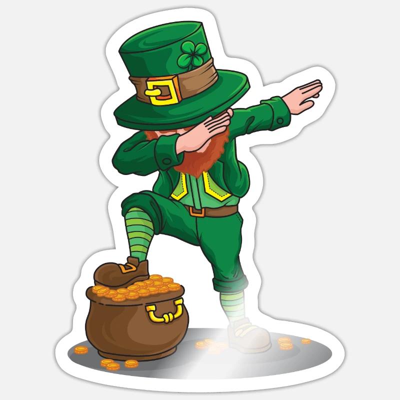 St Patricks Day Dab Dancing Leprechaun Dabbing Sticker Spreadshirt Also dancing leprechaun png available at png transparent variant. st patricks day dab dancing leprechaun dabbing sticker white glossy