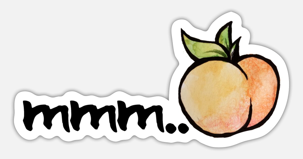 Glossy Sticker Mmm Peach Trump
