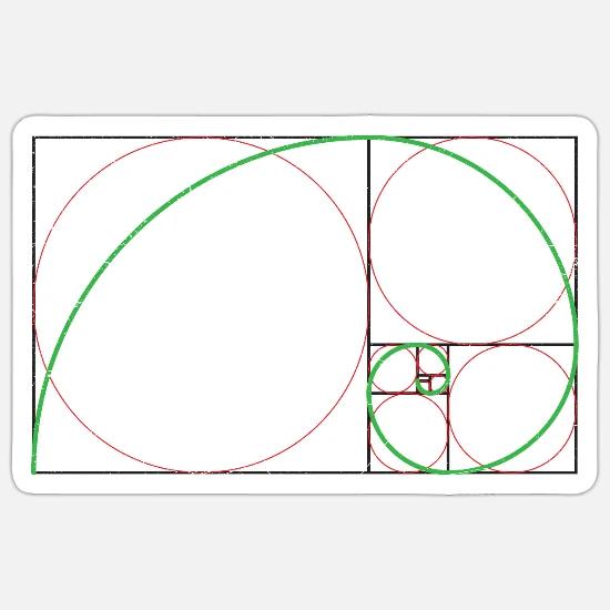 Math Symbols Golden Spiral Nautilus Shell White Sticker Spreadshirt